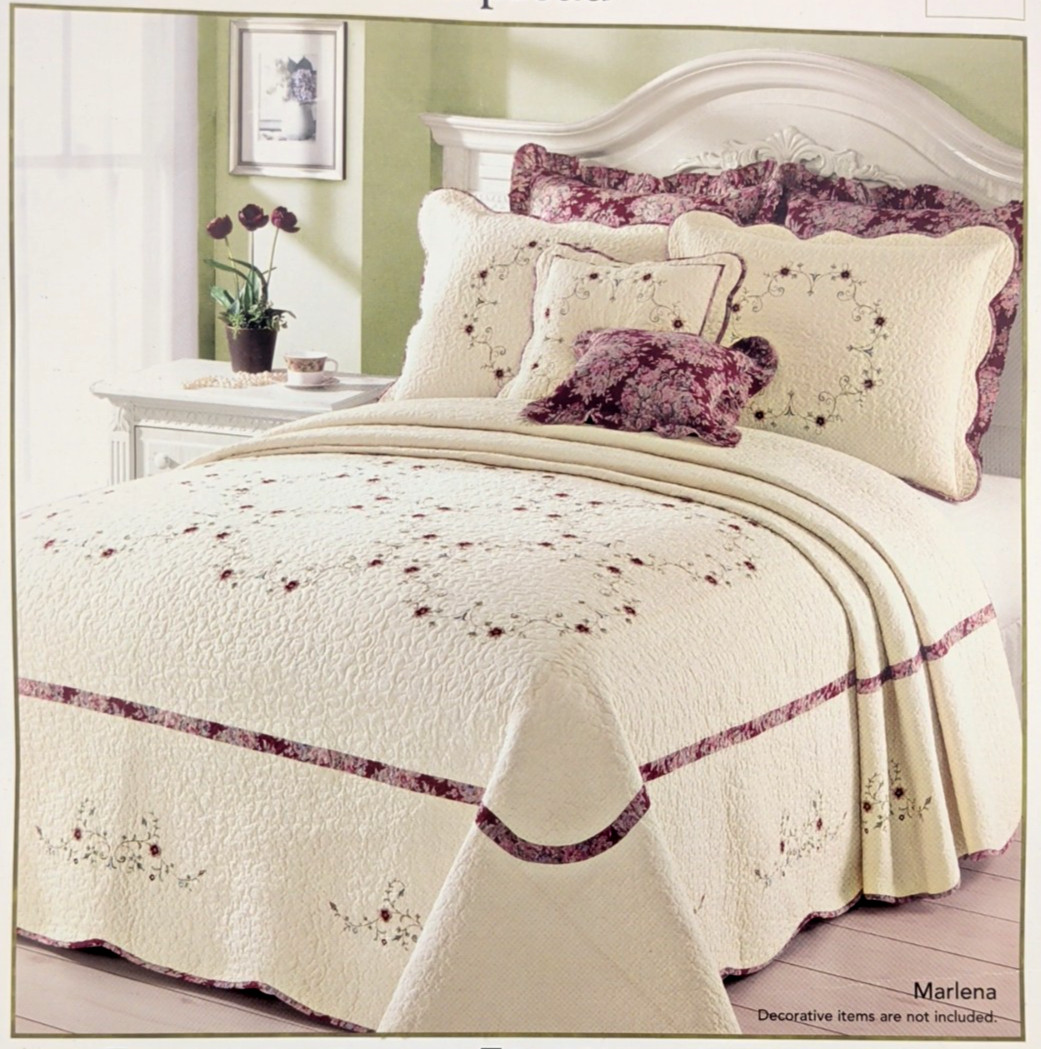 Gold Collection Marlena Floral 100% Cotton 6-Piece Quilt Set Bedspread Coverlet