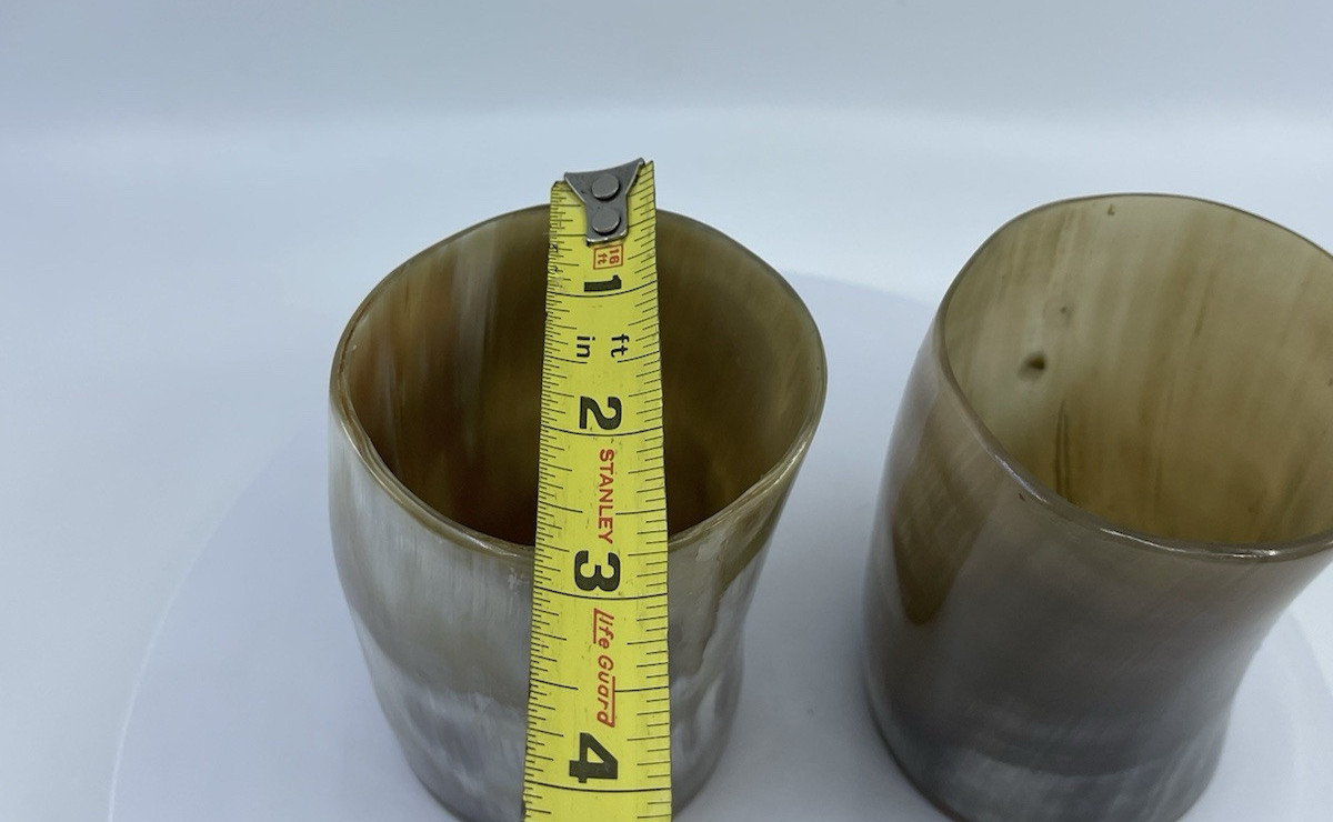 Pair Natural Buffalo Horn Mug Beer Wine Water Drinking Cup Home Decor