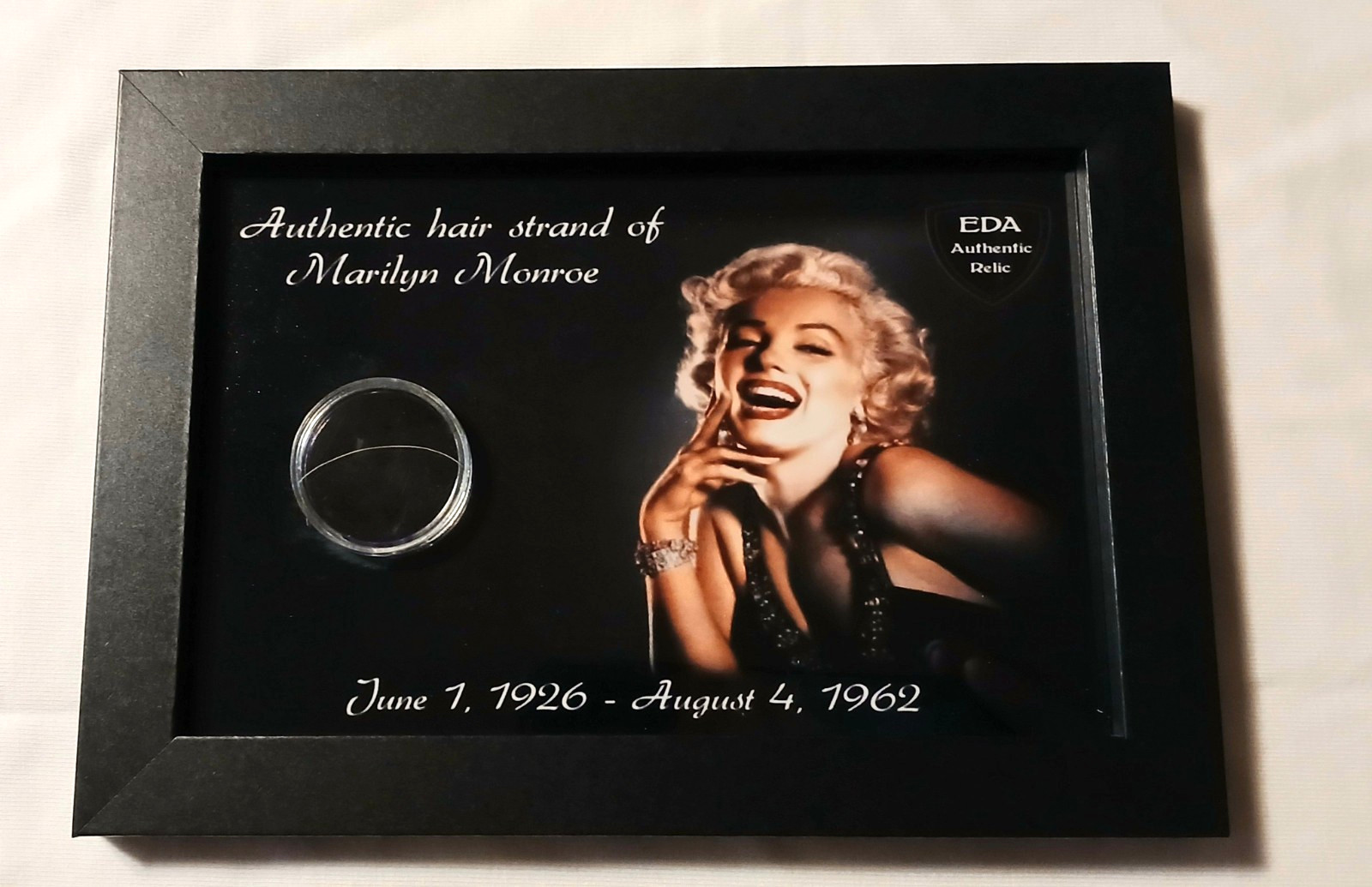 Authentic Marilyn Monroe Hair Strand Lock Relic Collectible With COA Norma Jeane