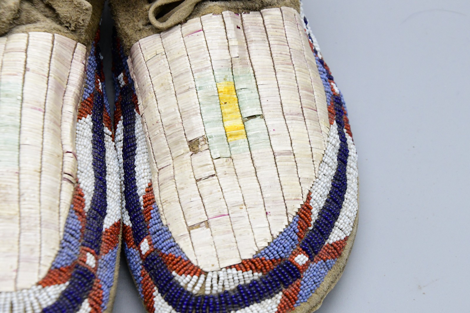 Sioux Quill and Beaded Moccasins Native American