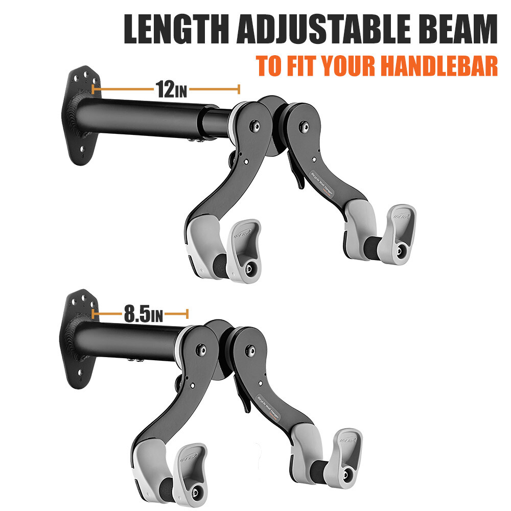 Ibera Bike Wall Mount Hanger Bicycle Wall Hook Holder Storage Rack Adjustable