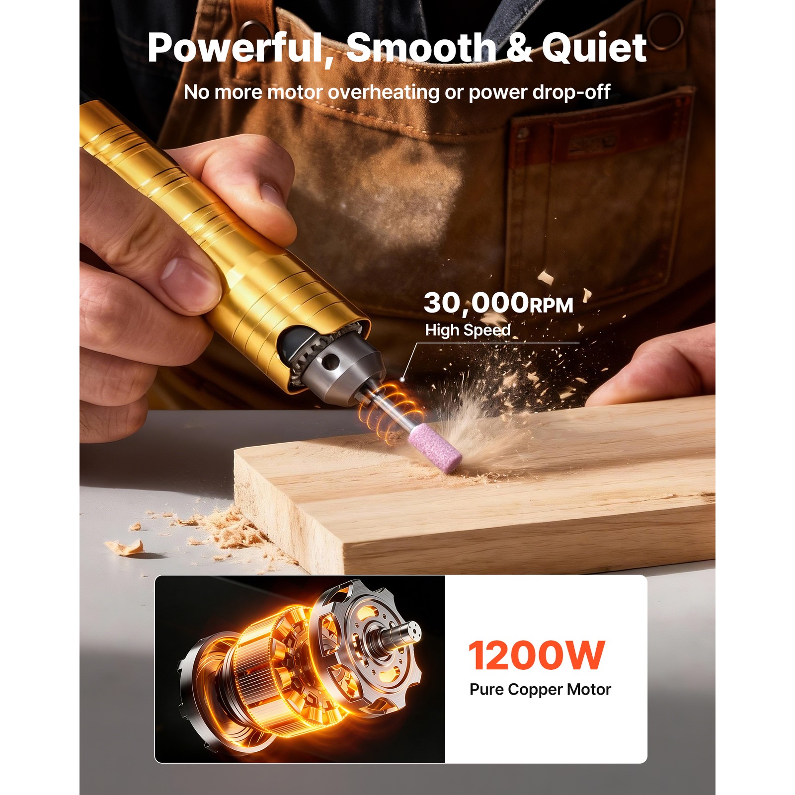 Uimoso 1200W Flex Shaft Grinder with 112 Accessories, 30000RPM Rotary Tool