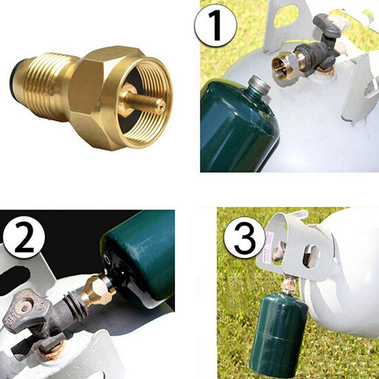 Propane Gas Cylinder Refill Adapter Fills 1 Pound Bottles for Camping Heater BBQ