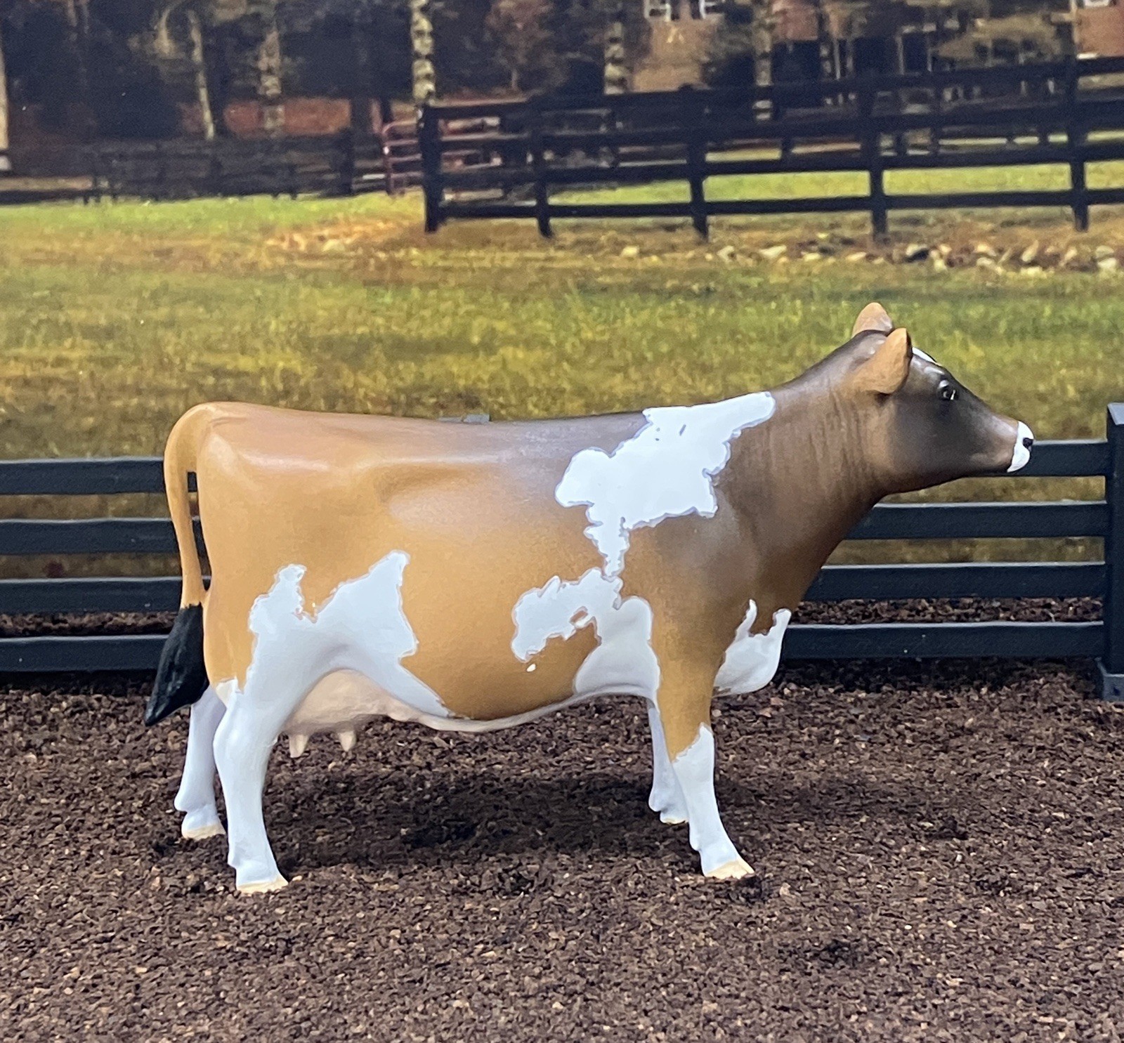 Custom CM Breyer TSC 1:20 Ornament Spot Jersey Holstein Figurine Model Dairy Cow