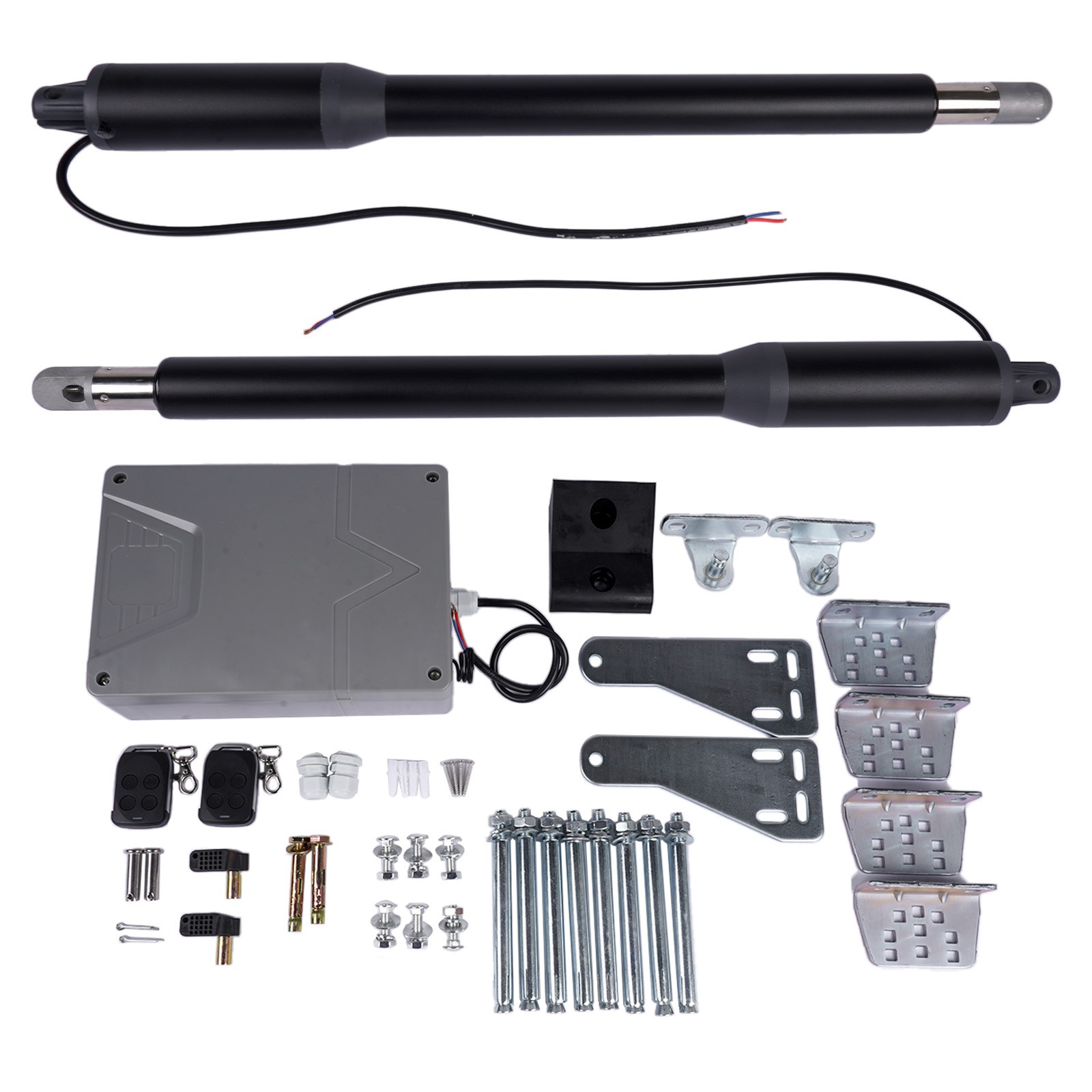 Heavy Duty Automatic Dual Swing Gate Opener Kit + Remote Controls For Fence Gate
