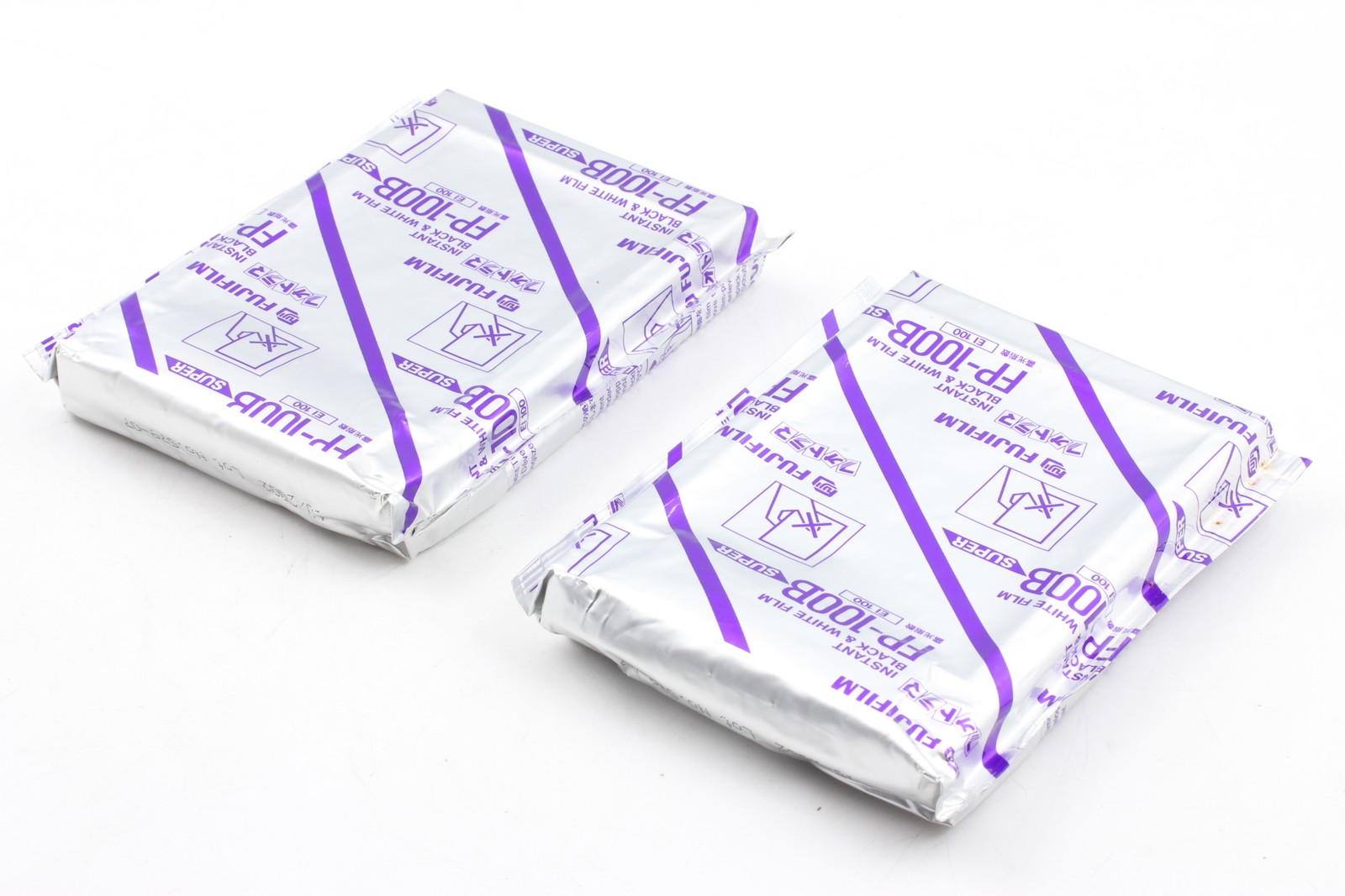 [Unused] 2 packs Fujifilm FP-100B 4x5 Super Instant B&W Film Expired 2002 JAPAN
