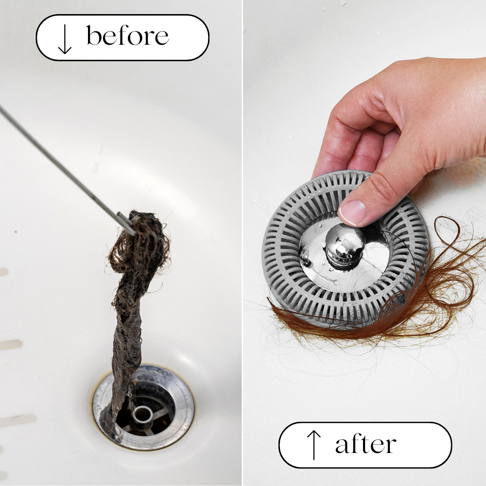 TUBRING The Ultimate Tub Drain Protector/Hair Catcher/Strainer/Snare, Gray