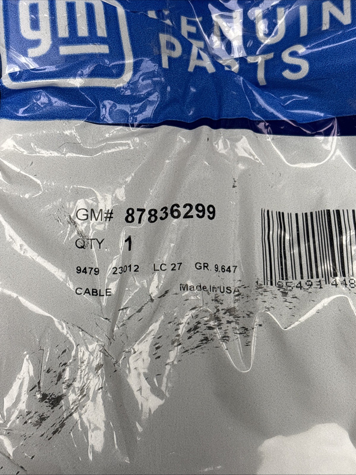 Genuine GM F Cable 87836299