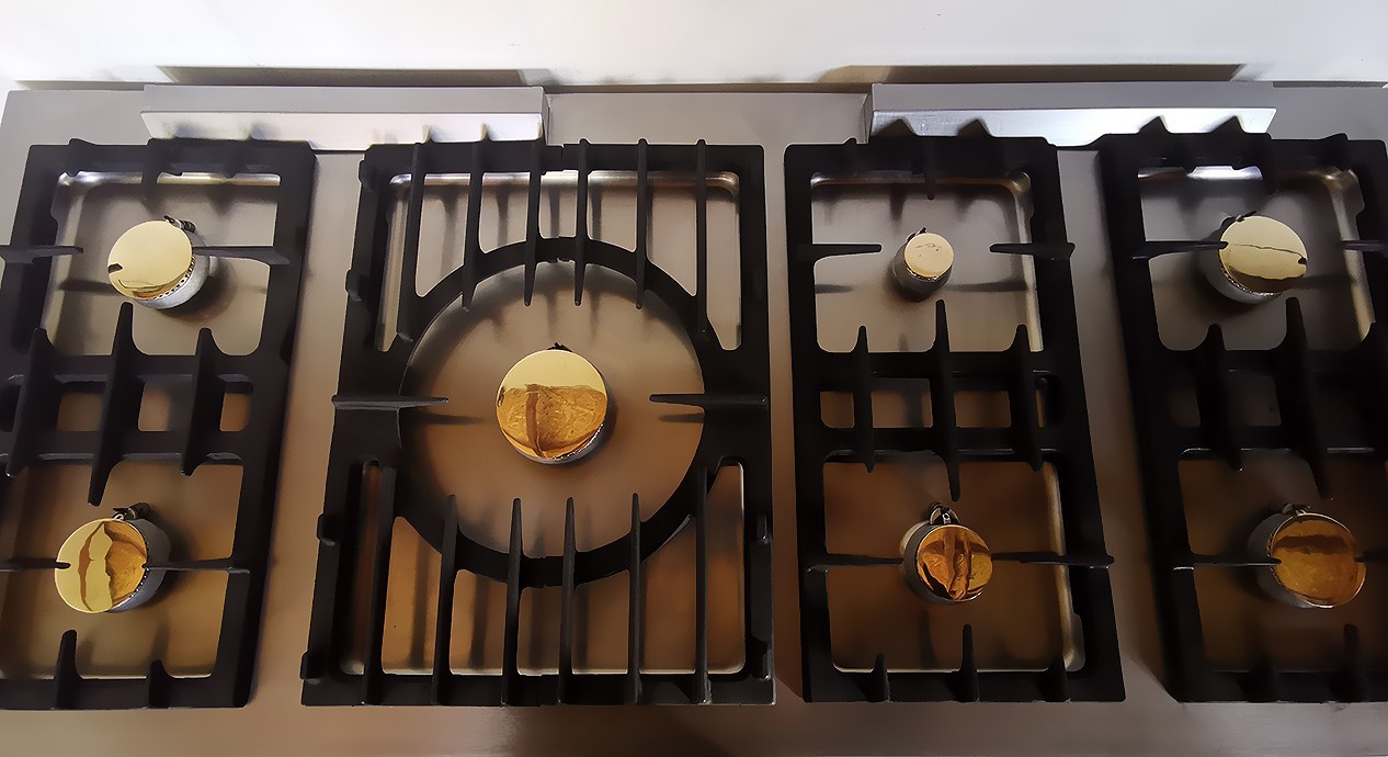 Lacanche Sully Range 55 5/16” in Blue & Brass 140cm