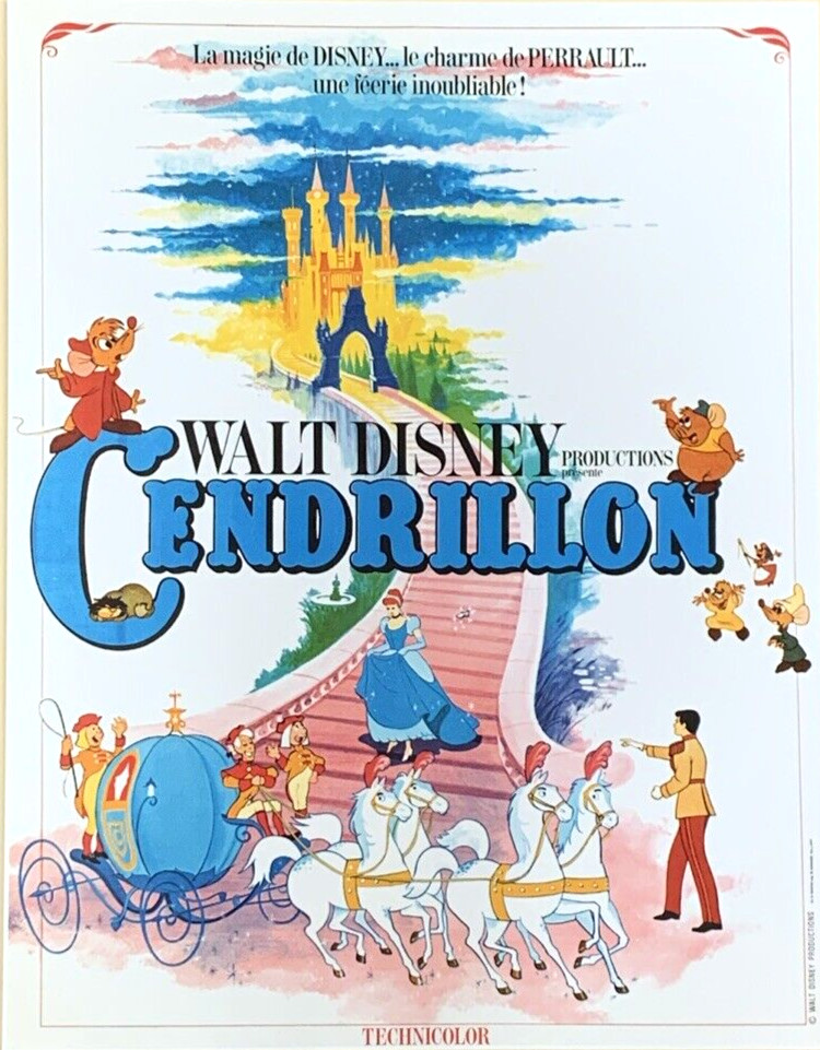 Cendrillon Movie Poster 1950 France Walt Disney Productions #0034
