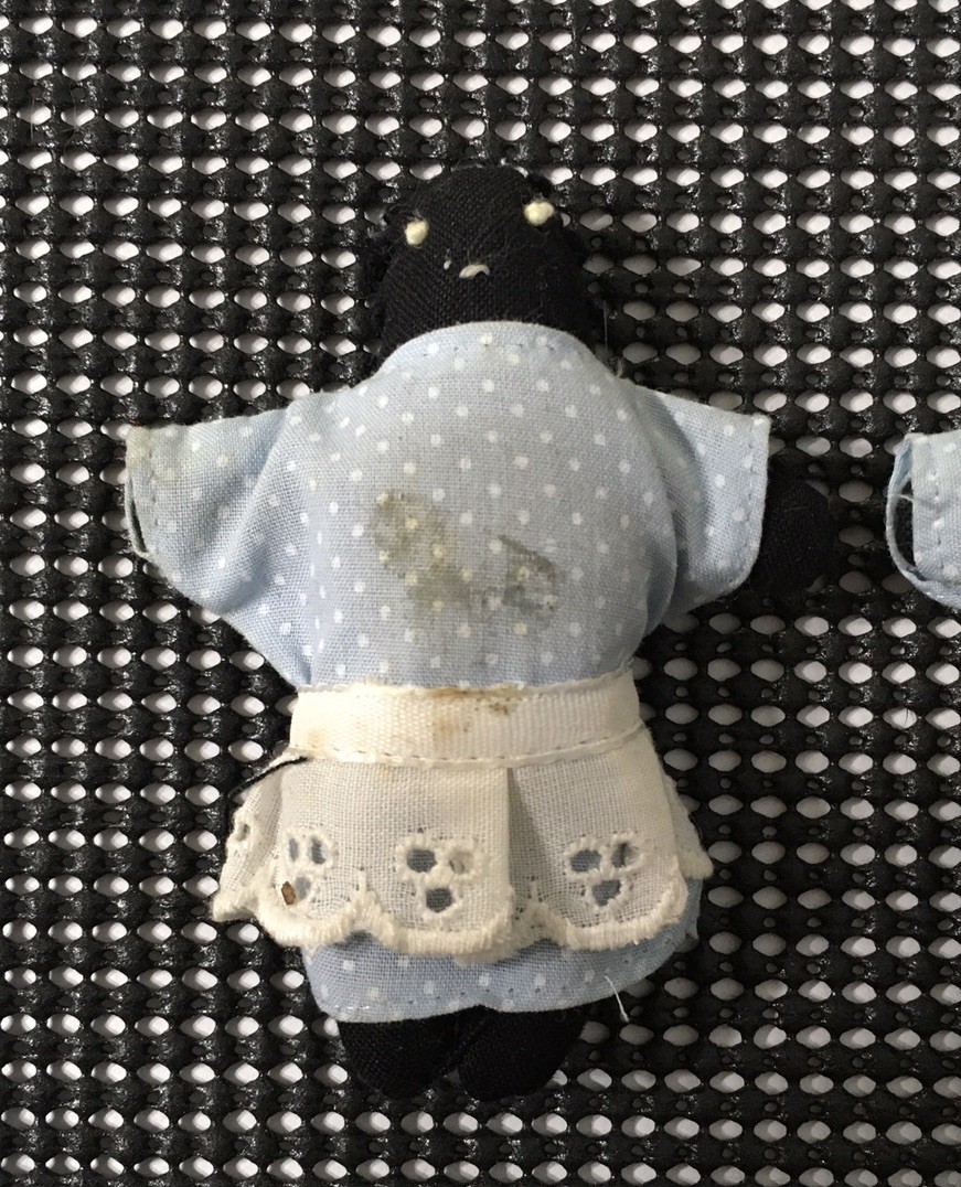 (3) Vintage Handmade Cloth Black Americana Mini Plush Dolls African American Toy