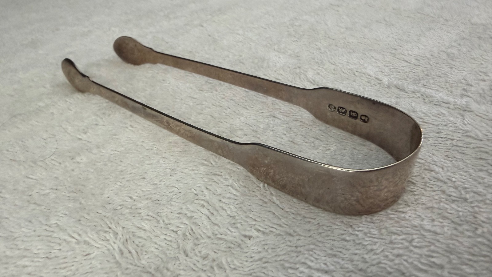 Georgian 1822 London Sterling Silver Sugar Tongs by William Bateman