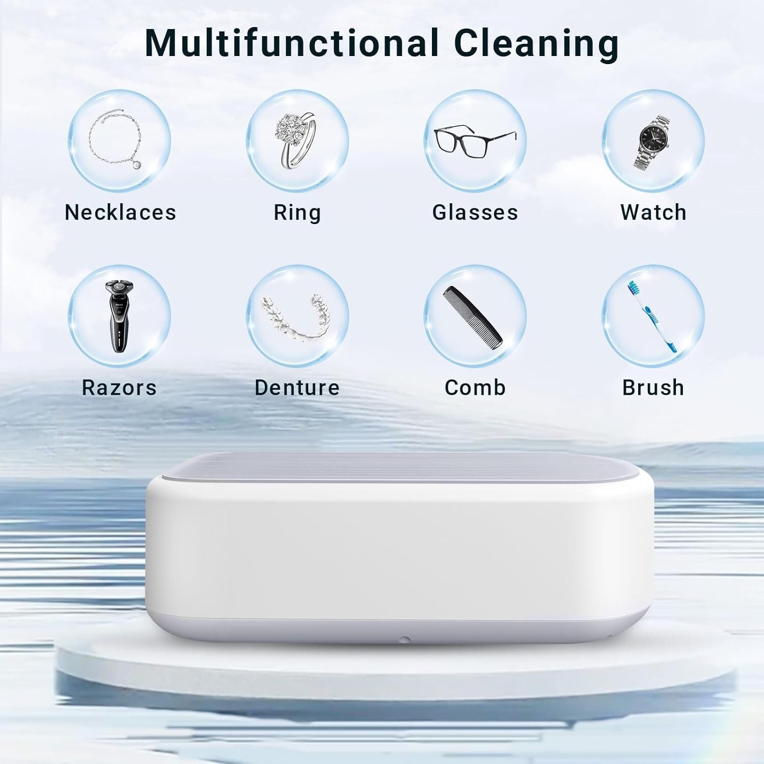 Ultrasonic Jewelry Cleaner Denture Glass Watch Ring Bath Tank Cleaning Machine