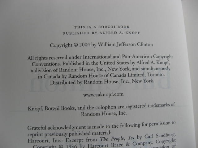 2004 My Life Signed Bill Clinton Book-First Edition-DJ-Pristine Condition