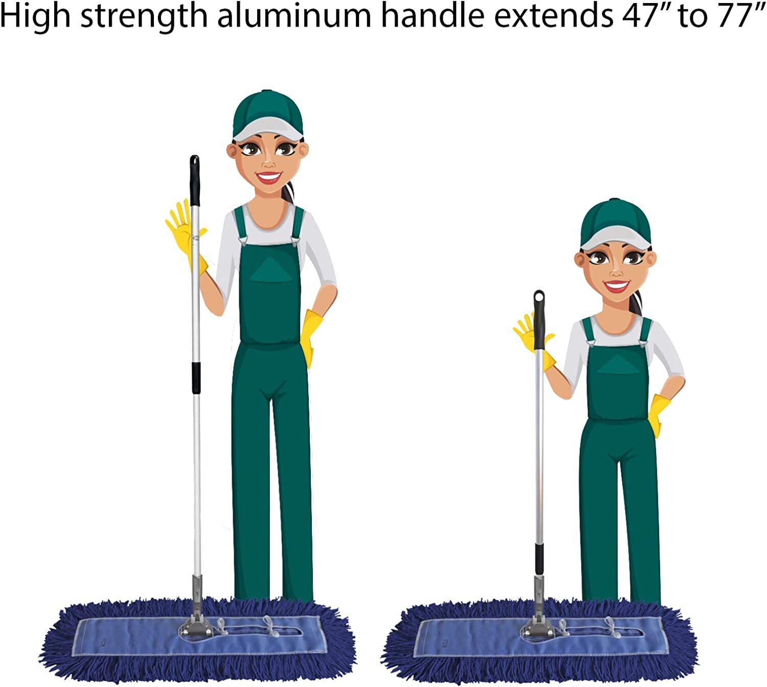 Dust Mop Kit: Industrial closed-loop dust mop, Telescoping handle, & Frame