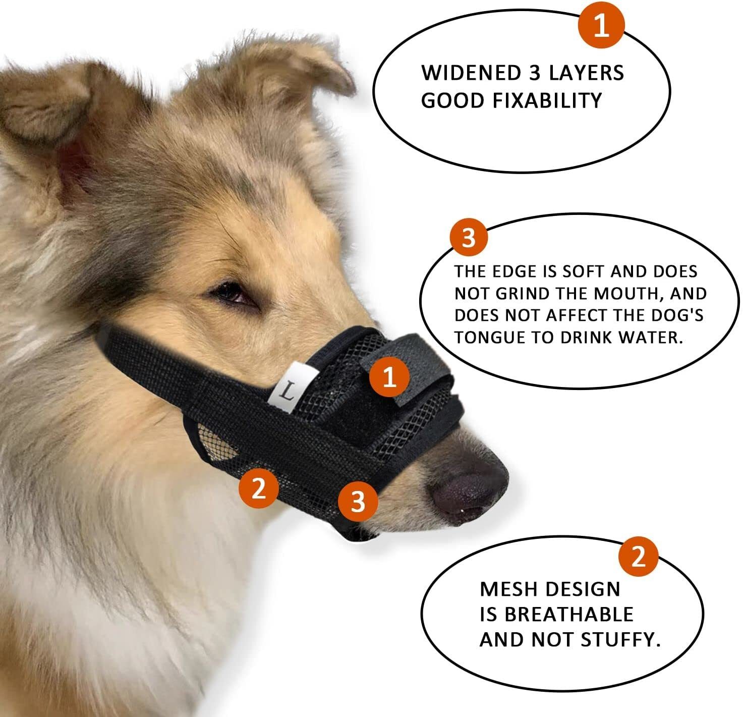 New Dog Muzzle Anti Stop Bite Barking Chewing Mesh Mask Training Pet Small Large