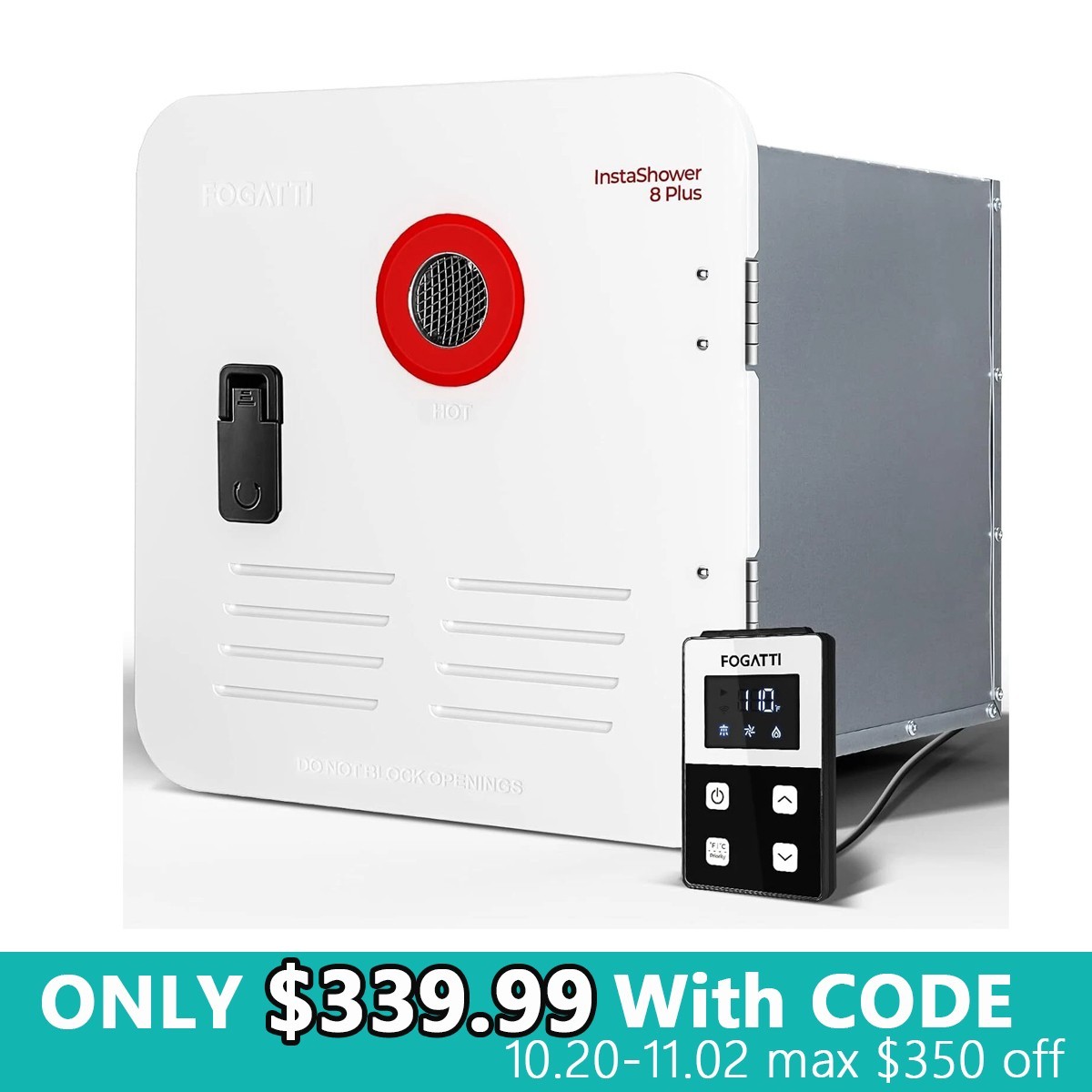 FOGATTI RV Water Heater Tankless 55,000 BTU On Demand Instant Hot Water Heater