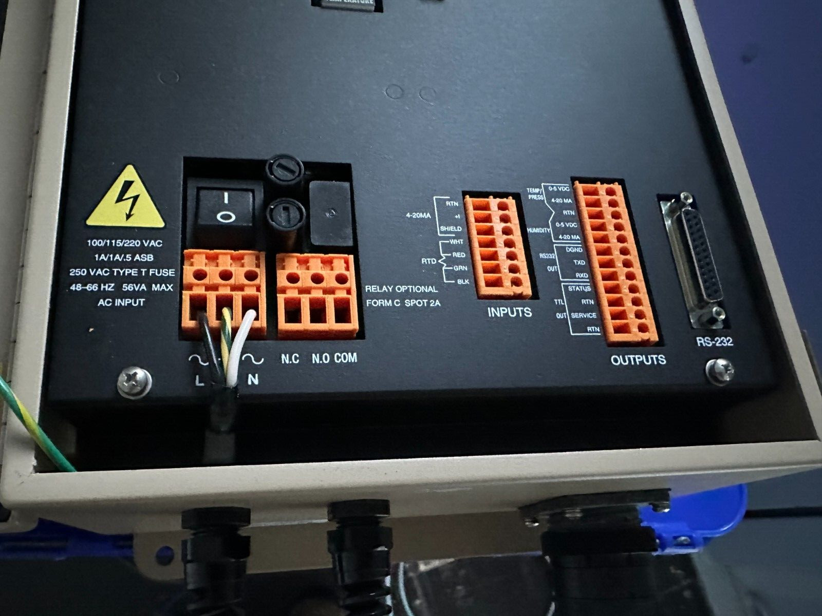 General Eastern Hygro E4-RH-2D-115V Dual Display Dew Point Monitor