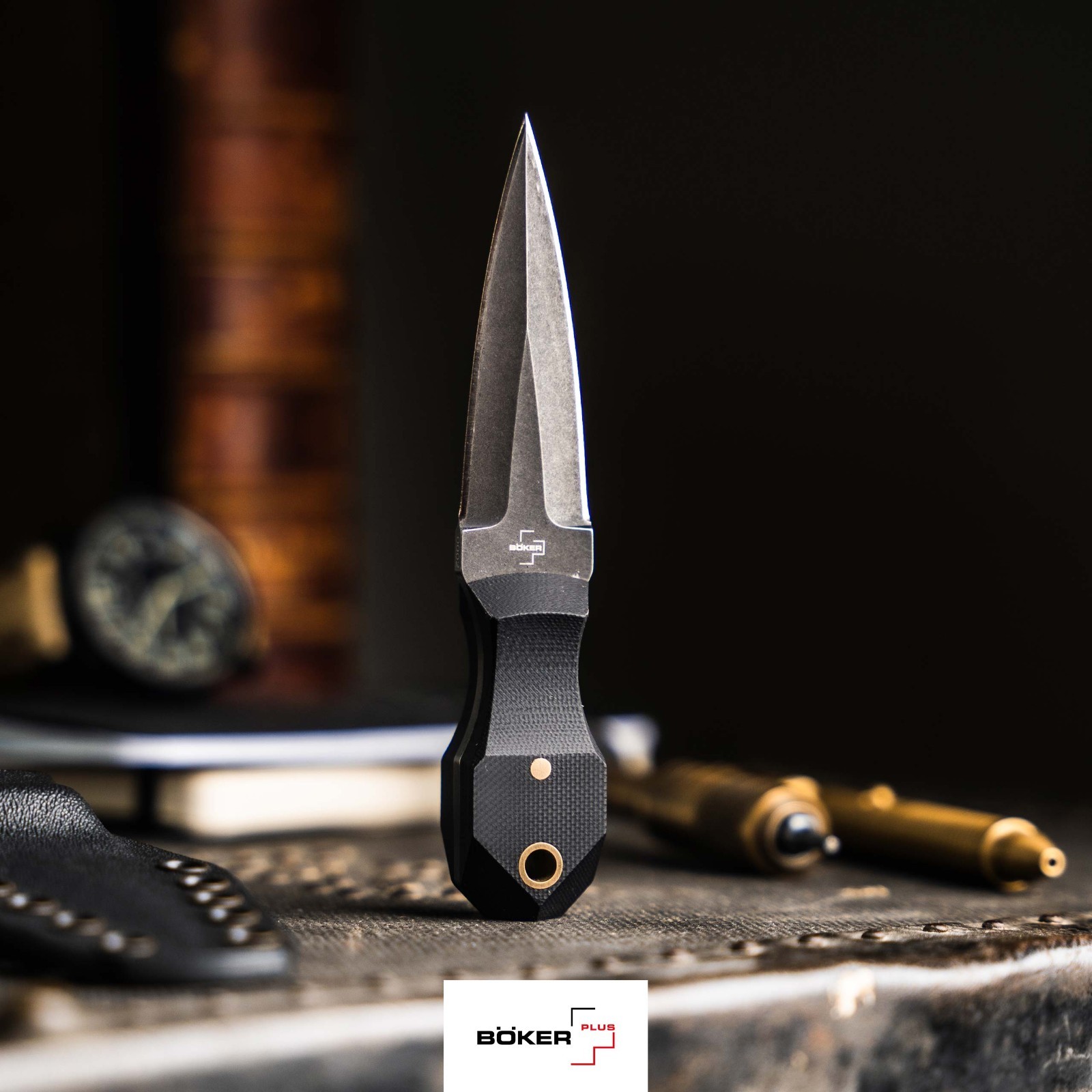 BOKER PLUS® Pocket Rocket Tactical EDC Knife 5.08" D2 Blade G10 Full-Tang Black