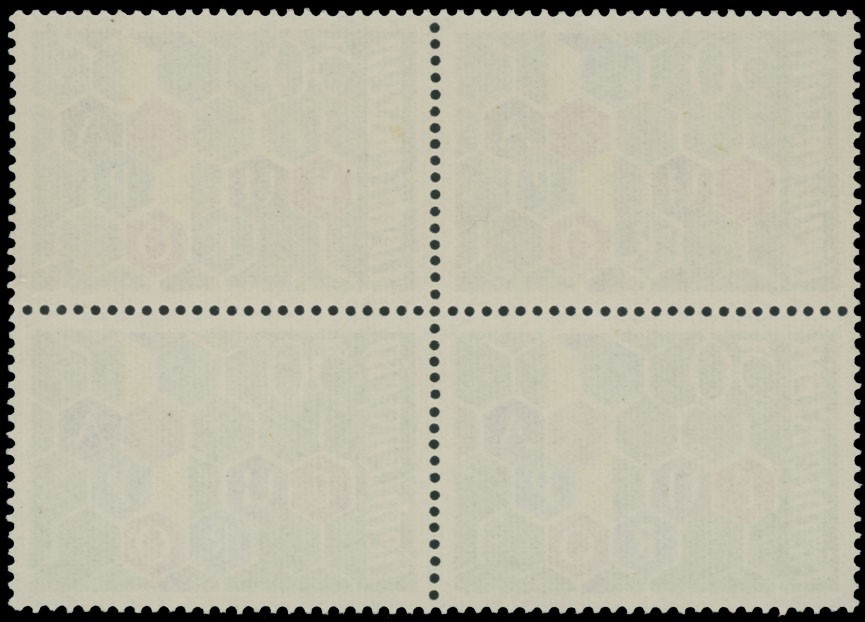 1960, LIECHTENSTEIN, EUROPA ISSUE, HONEYCOMS, BLOCK OF 4, NH, SCOTT #356