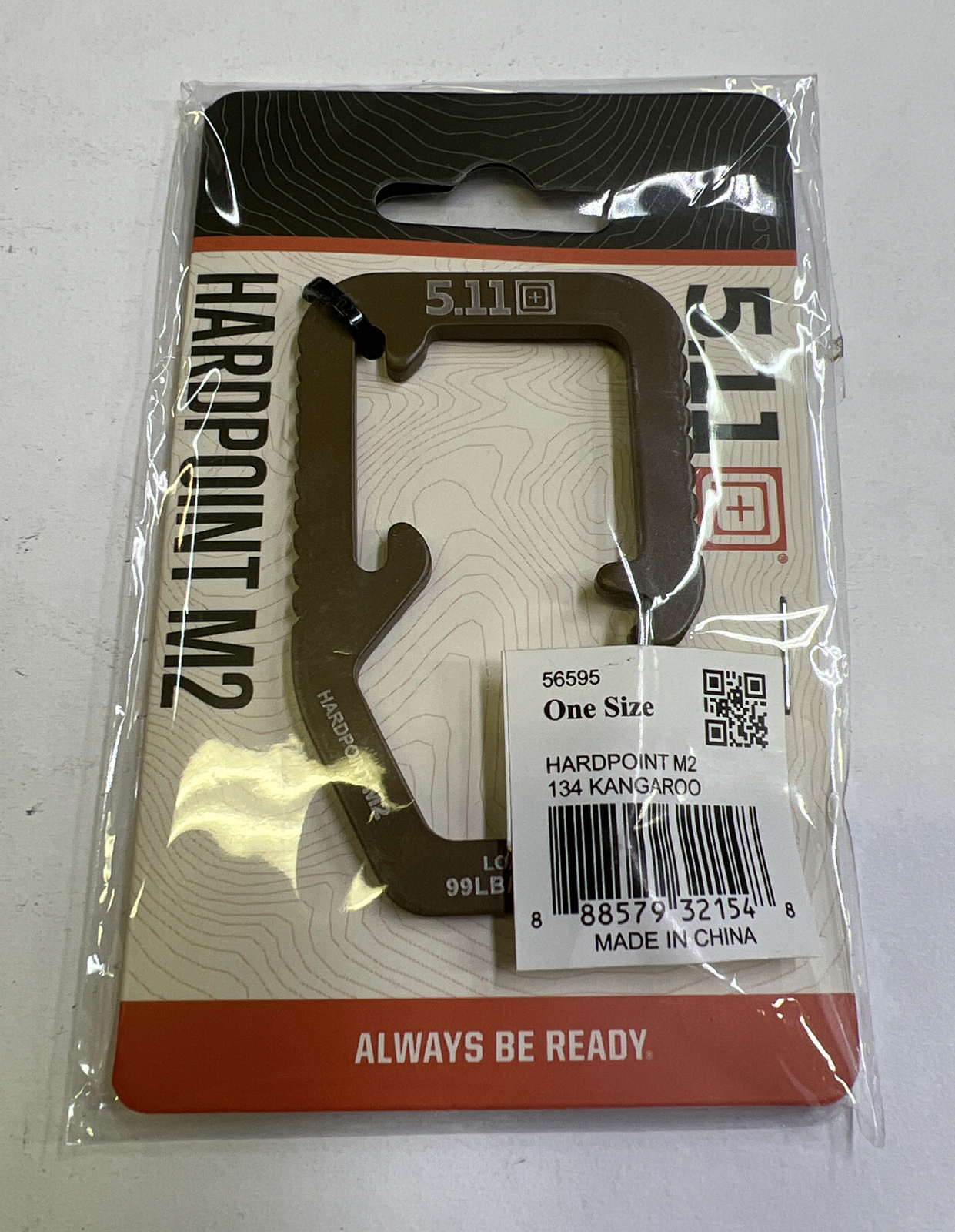 5.11 Hardpoint M2 Coyote Kangaroo Molle Clip Hardpoint Carabiner HEXGRID 99lb