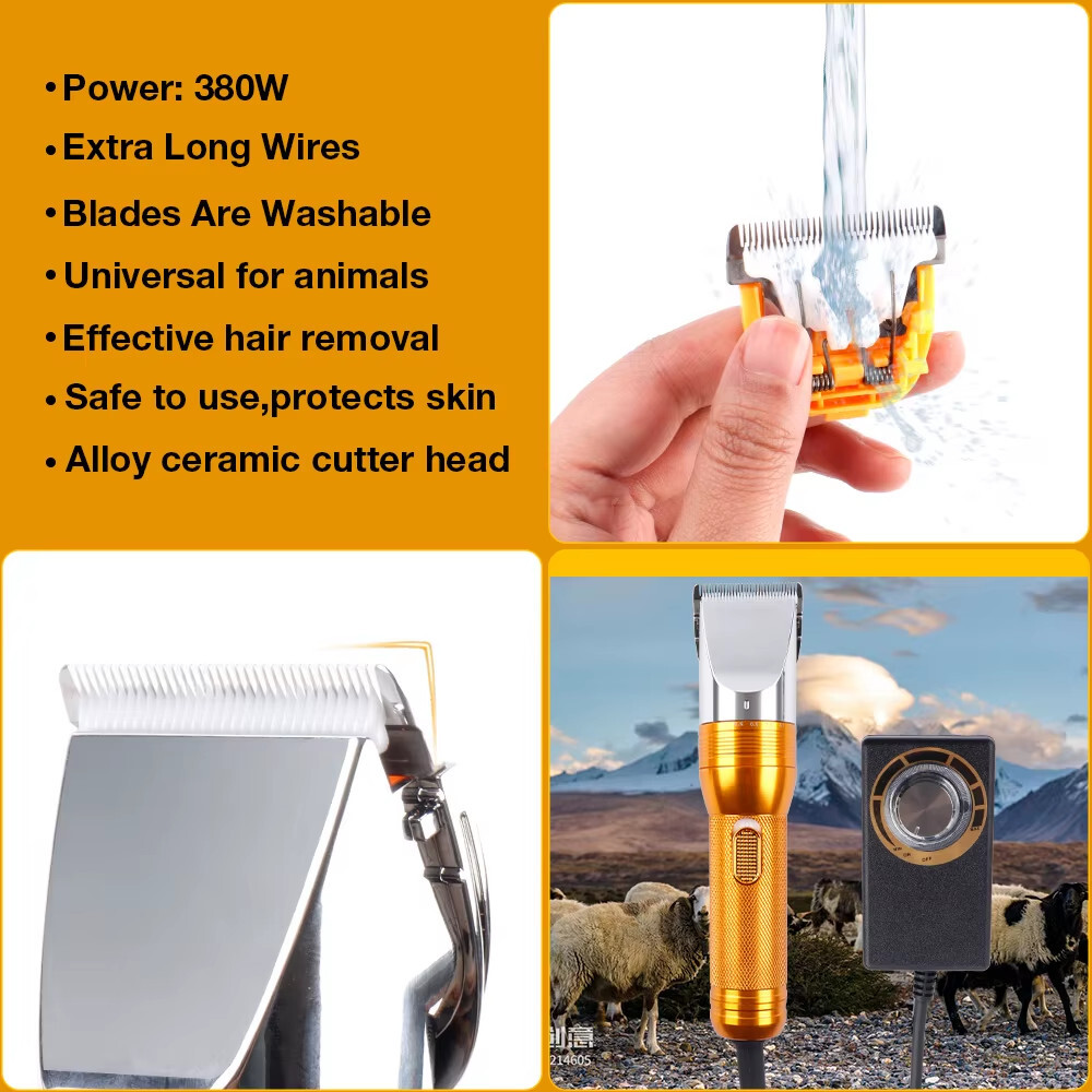 380W Electric Professional Dog Grooming Clippers Heavy-Duty Pet Hair Trimmers