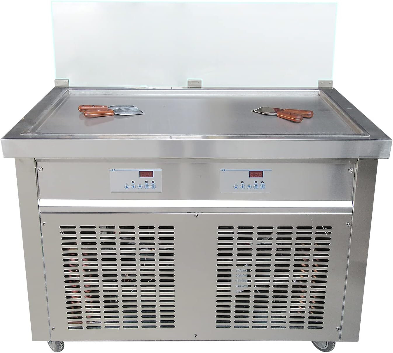 Kolice commercial 38.60"x19.7" big rectangle pan fried ice cream rolled machine