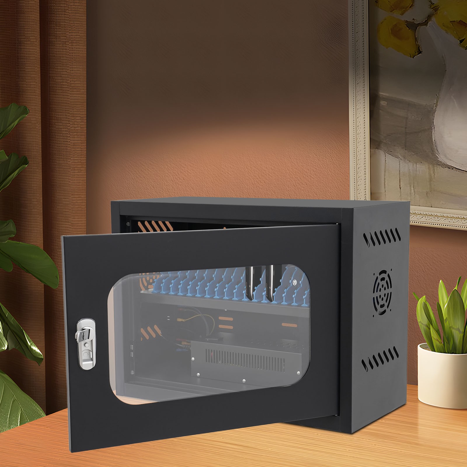 Charging Cabinet for Cellphones & Tablet Computers, 20-Device Charging Station