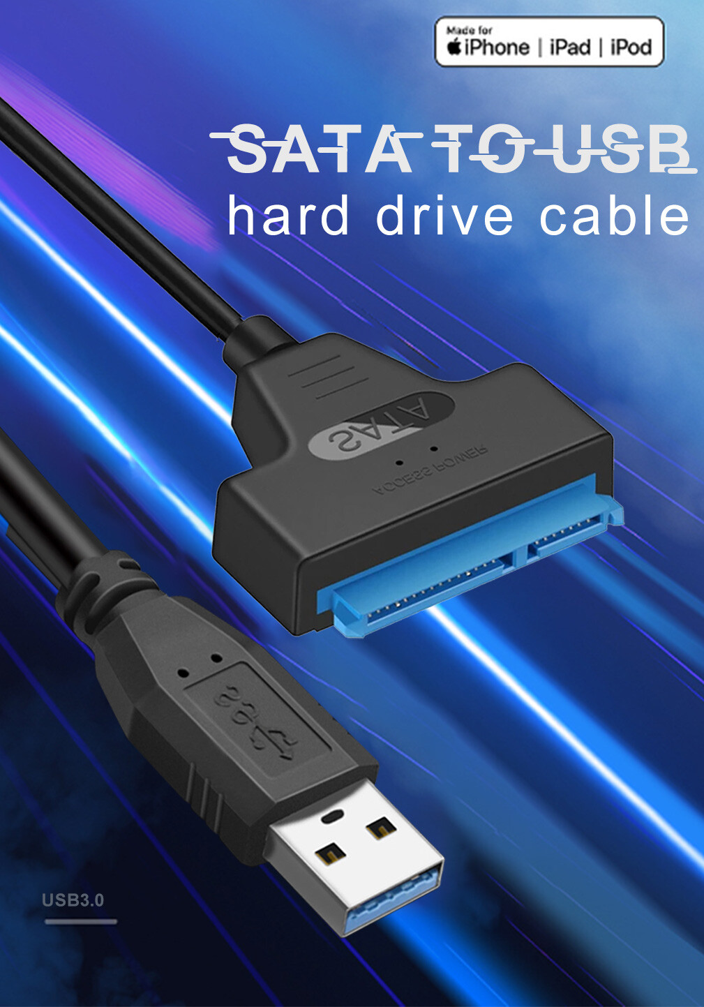 USB 3.0 to 2.5" SATA III Hard Drive Adapter Cable/UASP -SATA to USB3.0 Converter
