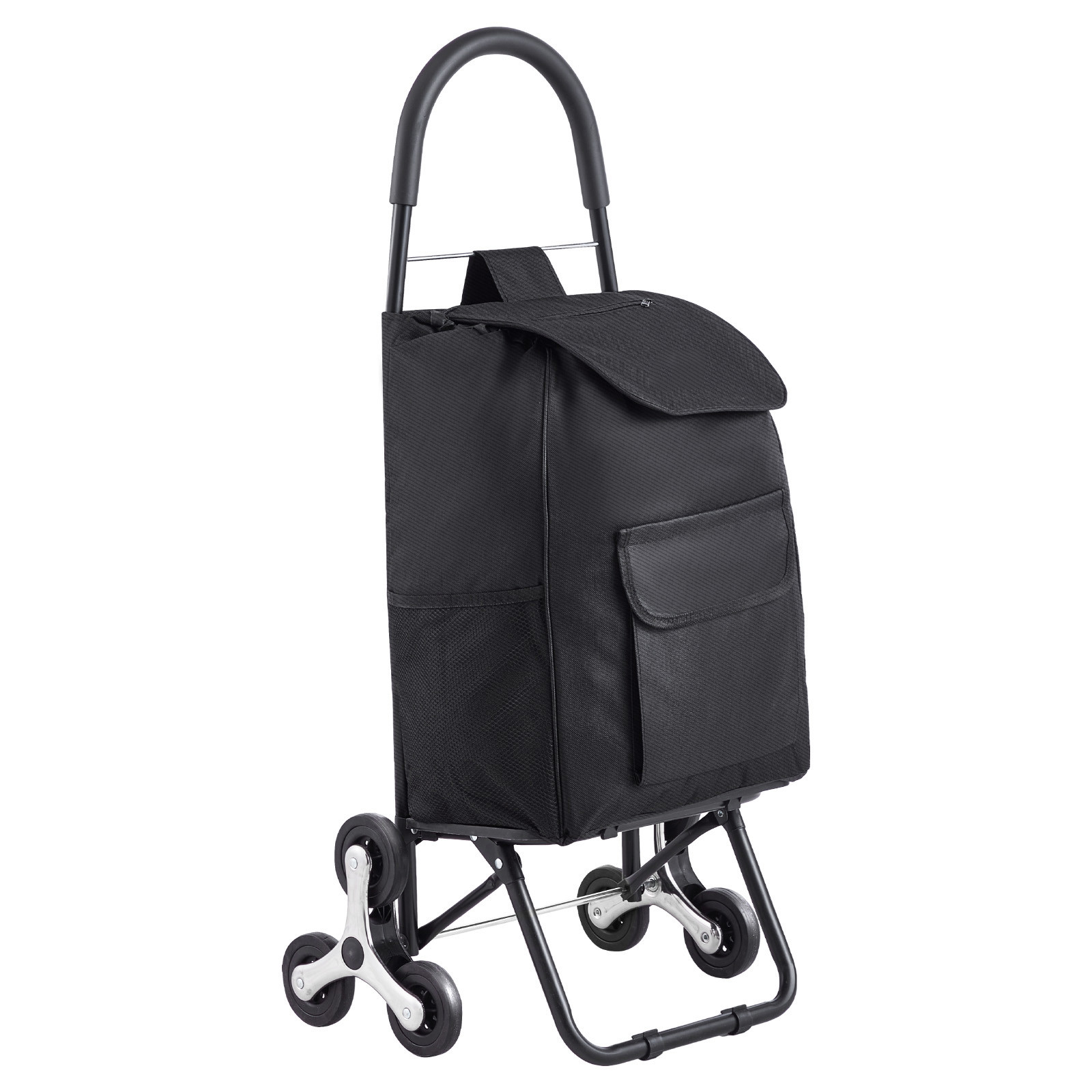 Stair Climbing Cart Foldable Shopping Cart 36L with Storage Bag 6 Wheels