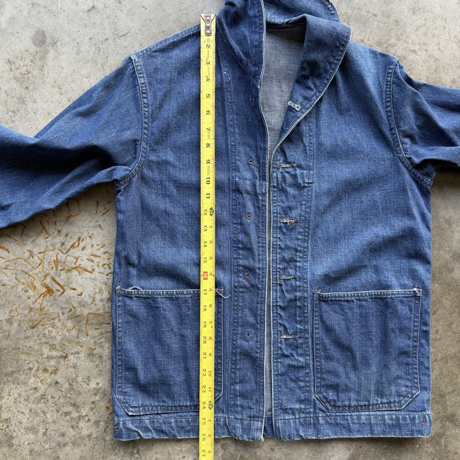 VTG 40s WW2 USN Denim Shawl Collar Jacket