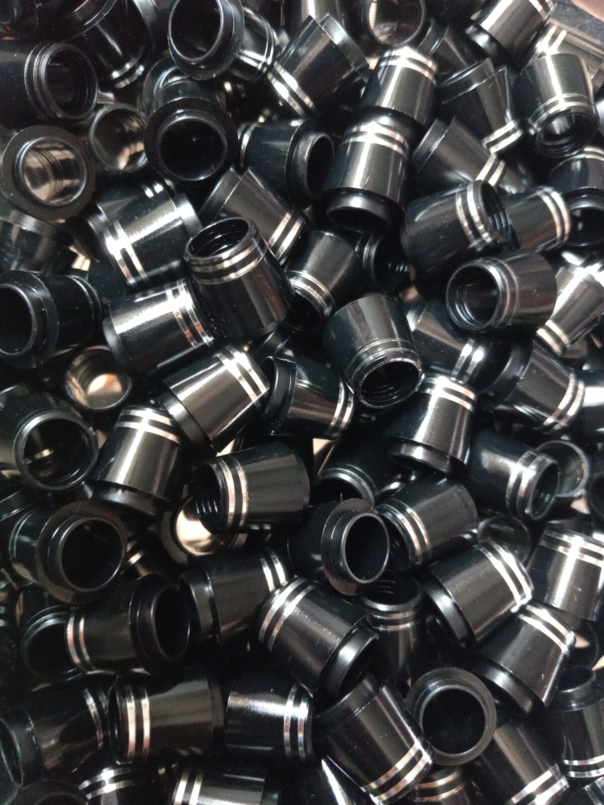 12x PREM GOLF FERRULES .370 Black/Silver 2 ring"COLLARED" QUALITY LOT(F8)