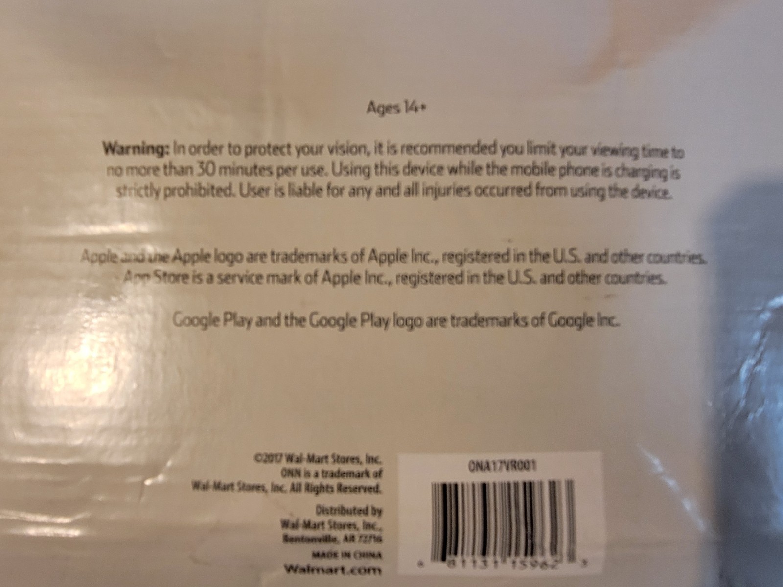 ONN White virtual reality smartphone headset