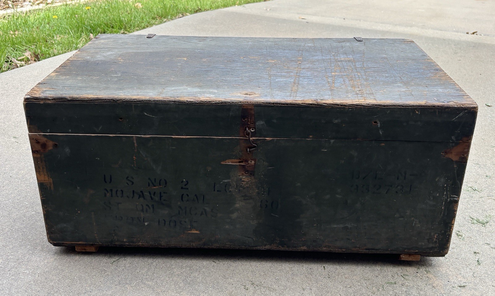 WWII USMC Military Transit Chest - MCAS Mojave California Markings - Rare 1940s