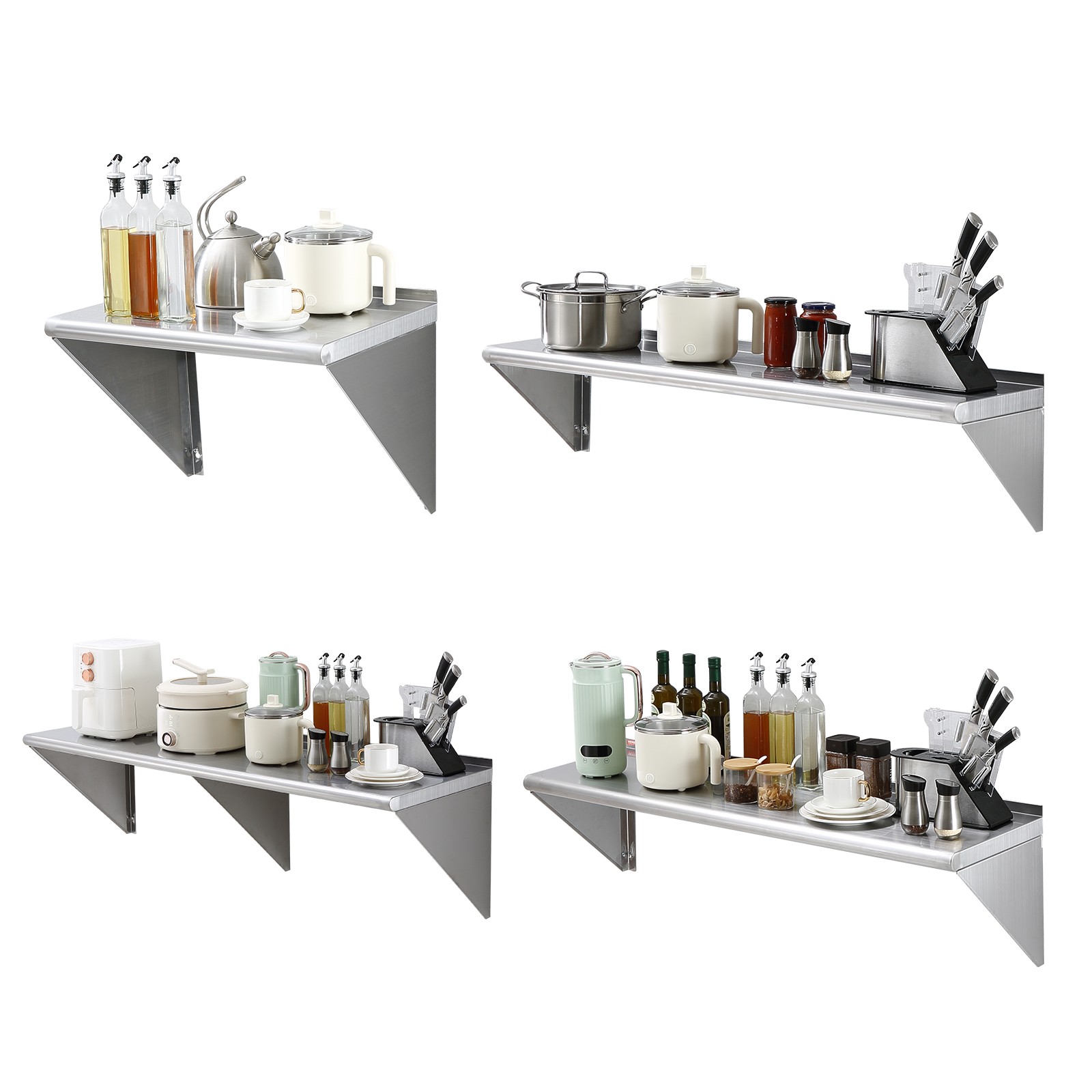 Stainless Steel Wall Mounted Shelf Kitchen Restaurant Shelving Multisize