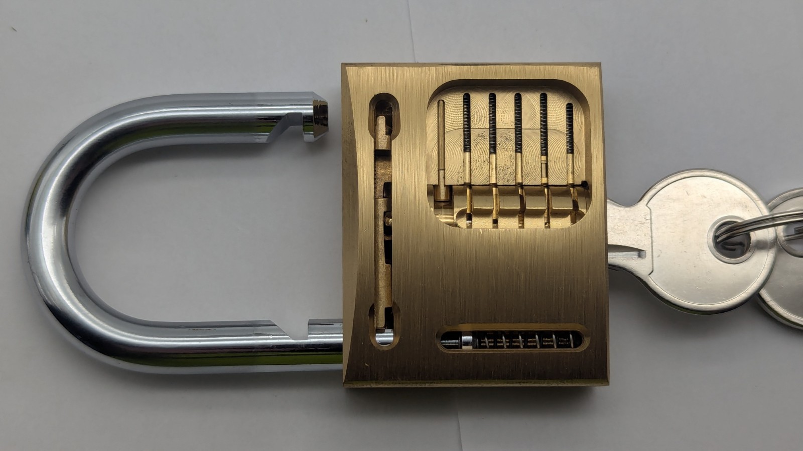 Cutaway Locksmith Padlock Lock Inside View Hardened Practice BRASS NEW DISPLAY