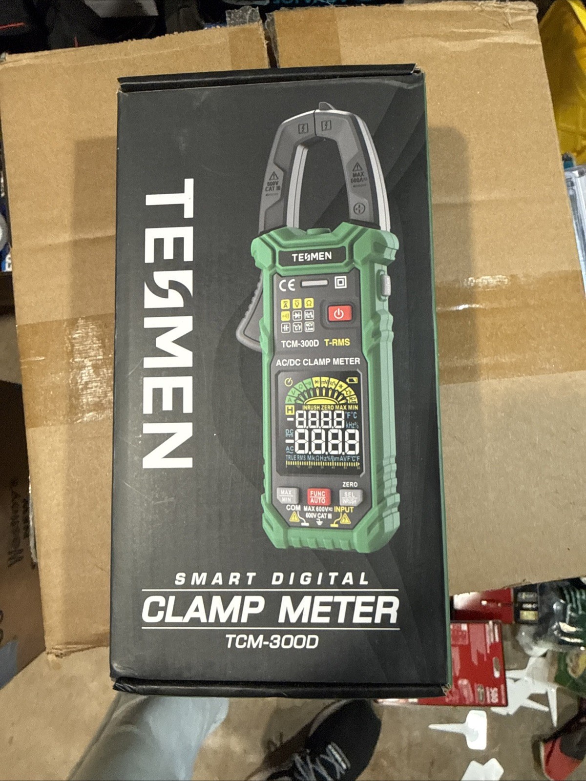 TCM-300D Digital Clamp Meter, 6000 Counts Multimeter, Auto-Ranging Voltmeter