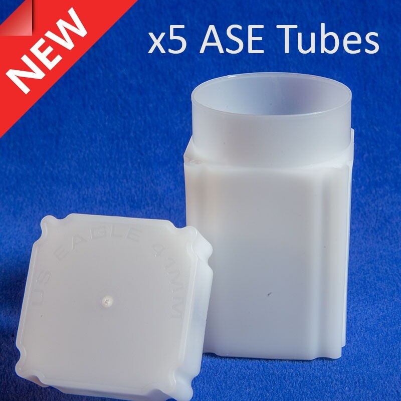 Lot 5 Square Coin Safe Tubes For ASE Silver Eagle 41mm Quality Archival Storage