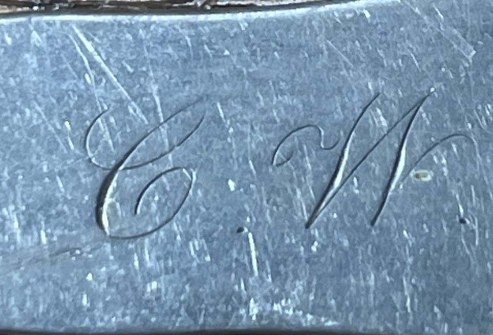 American Coin Silver Teaspoon George Richards Keene NH 1856-1860 Monogram