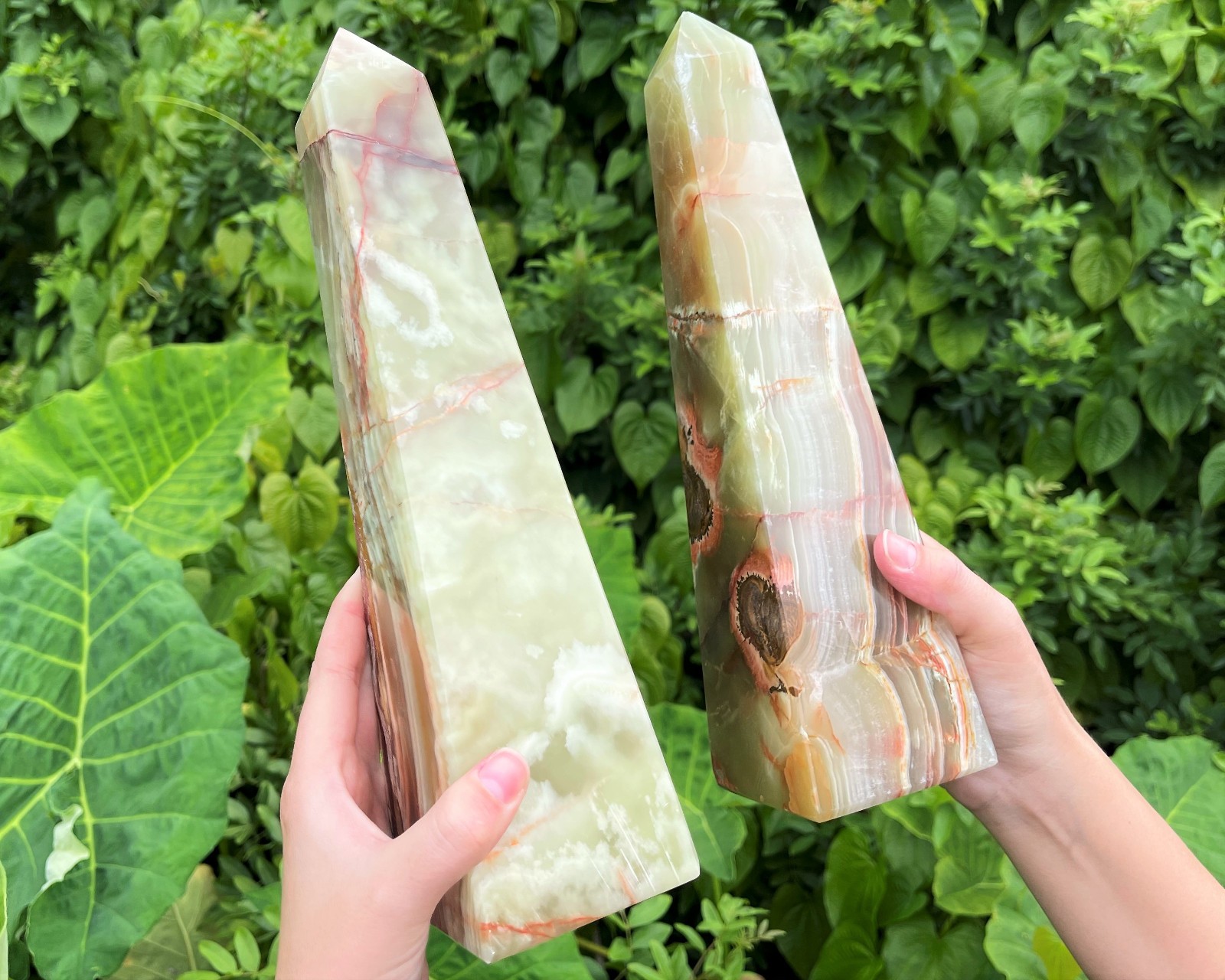 JUMBO 12" Green Onyx Obelisk (4-Sided Crystal Tower, Green Onyx Tower)