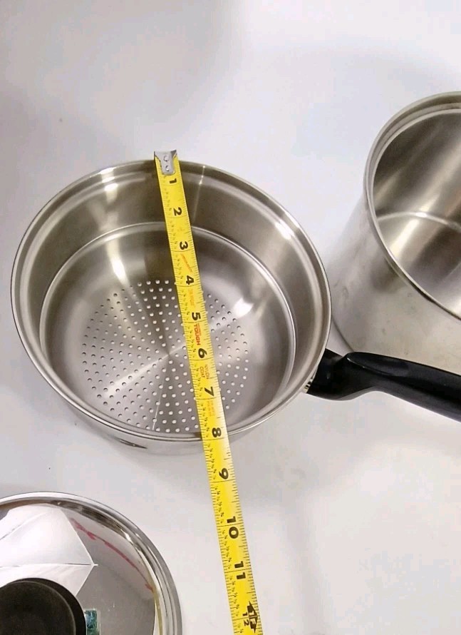 Vintage Permanent 5PLY MULTI CORE STAINLESS STEEL USA Saucepan & Steamer Basket