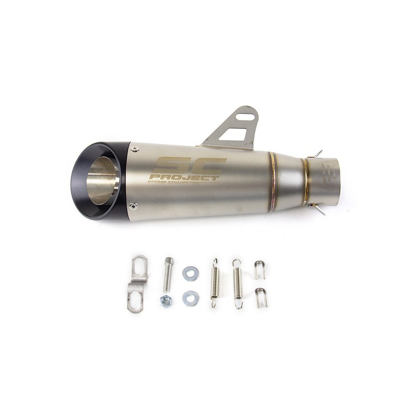 Slip-on 51mm 2" Universal Motorcycle Exhaust Muffler Pipe Tail Tips Silver