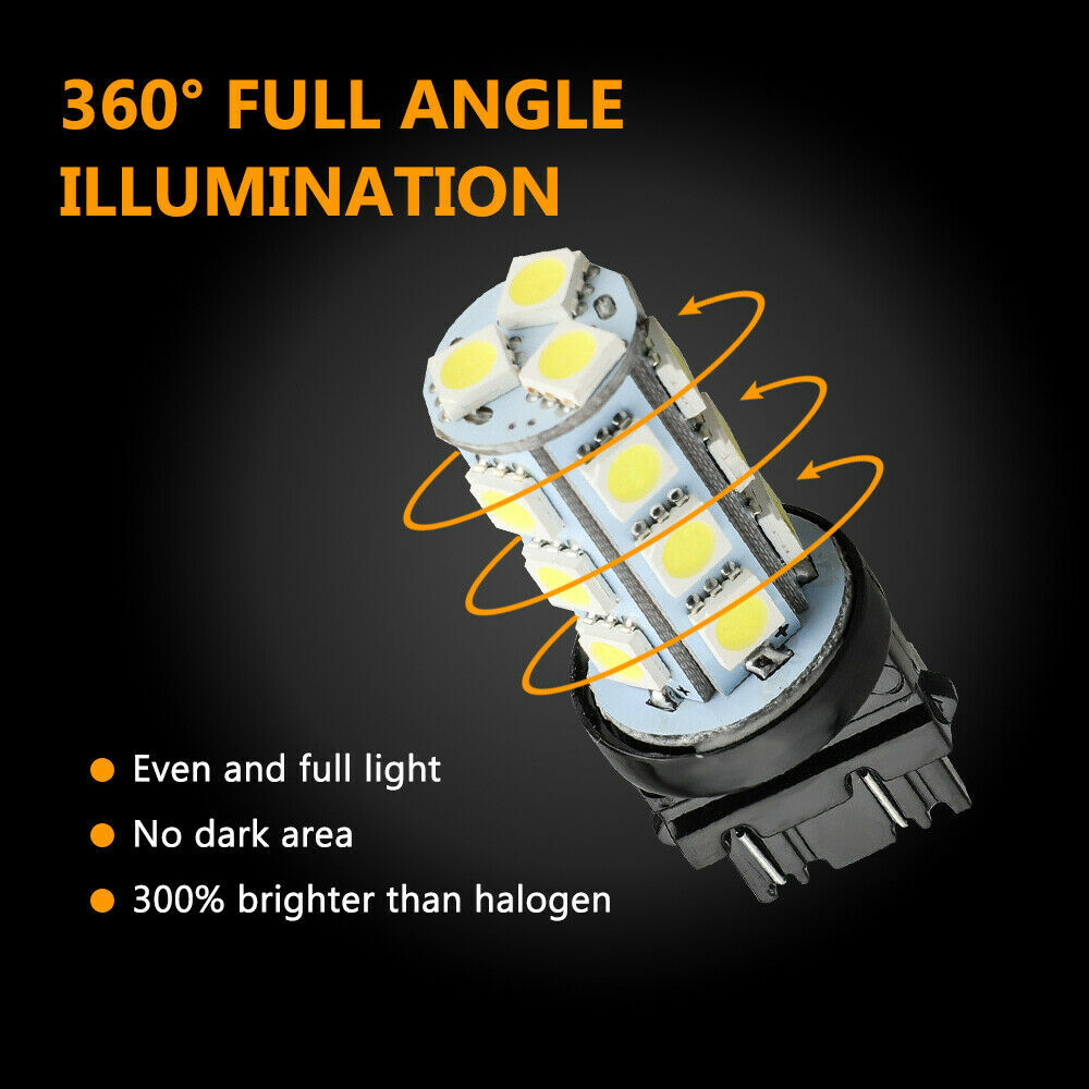 10pcs 3157 3156 18SMD LED Reverse Tail Brake Turn Signal Light Bulbs 6000K White