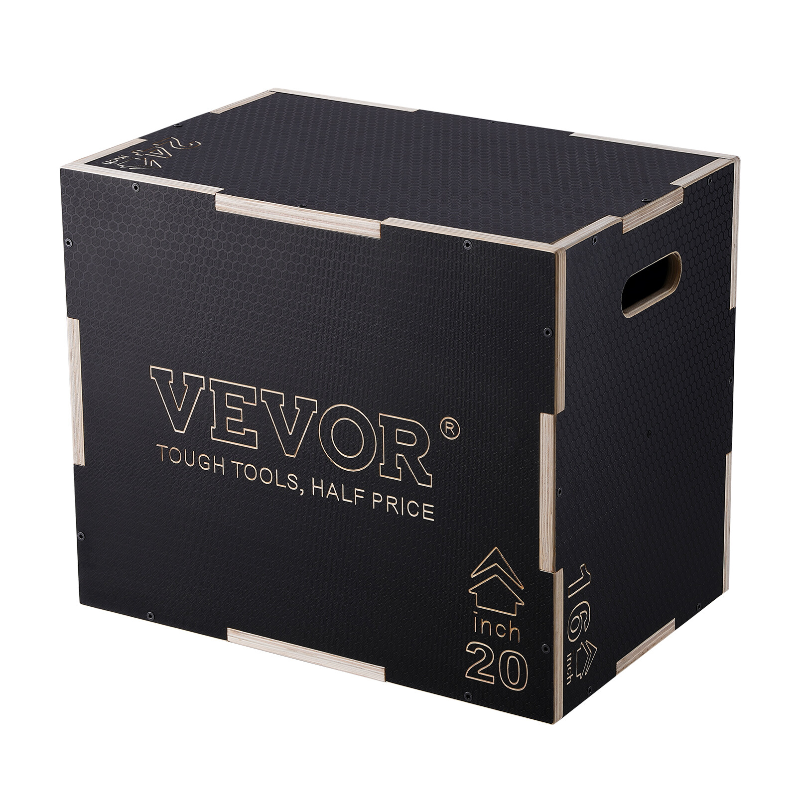 VEVOR 24/20/16 Inch 3 in 1 Plyometric Jump Box Fitness Exercise Plyo Box Wooden