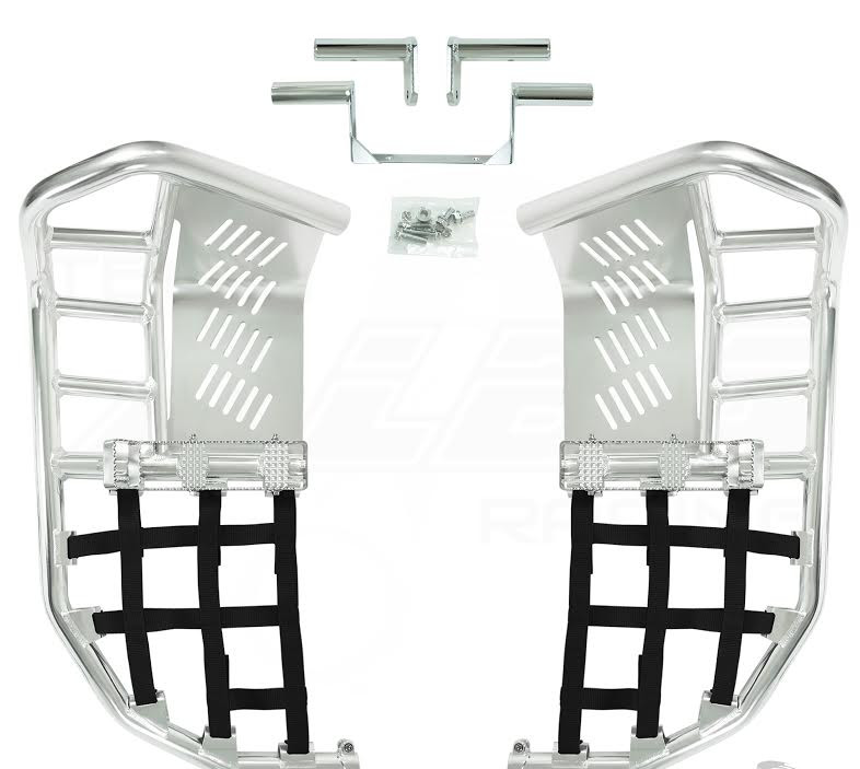 Banshee 350 Raptor 700 Nerf Bar with heel guard Nets Fit Alba Tusk Black J
