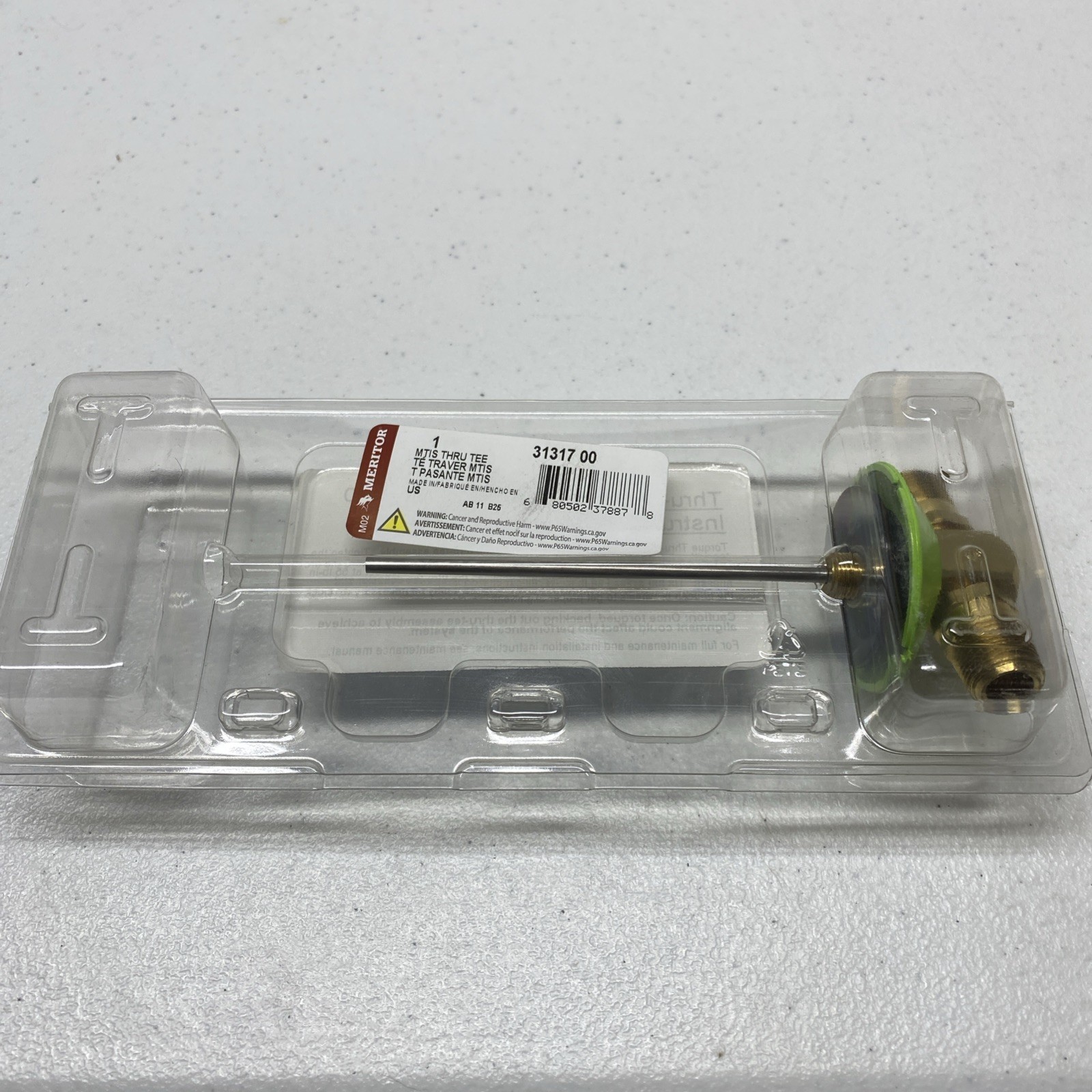 Meritor MTIS Tire Inflation System Thru-Tee 4" Long 3131700 31317-00