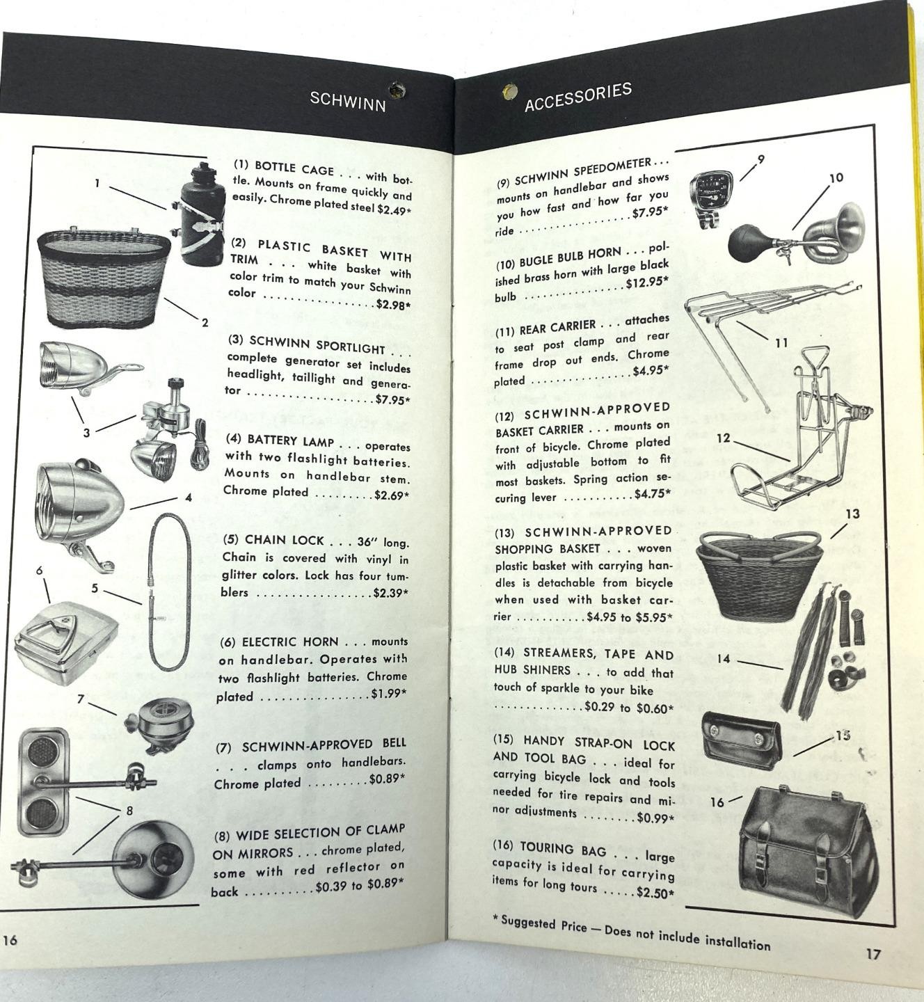 1969 Schwinn Middleweight Bicycles MANY MODELS Bicycle OWNERS MANUAL