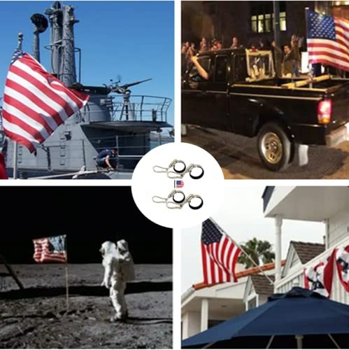 Flagpole Clip with Carabiner for Rope Loop Flagpole Bracket Stainless Steel 4PS