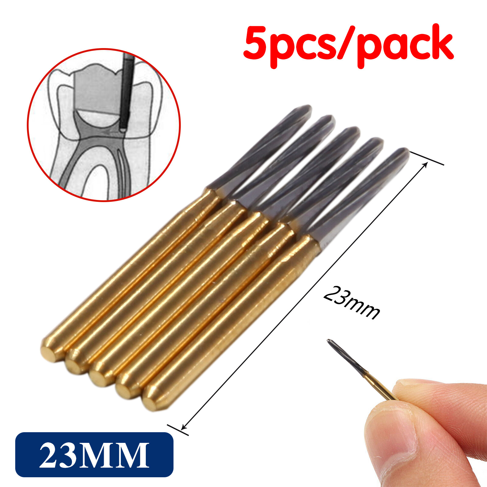 Dental Endodontic ENDO-Z Tungsten Carbide Burs FG Round Bur High Speed 23mm USA