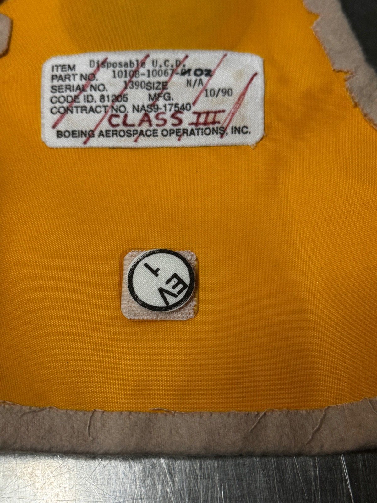 NASA/BOEING Astronaut EVA Disposable UCD Assy